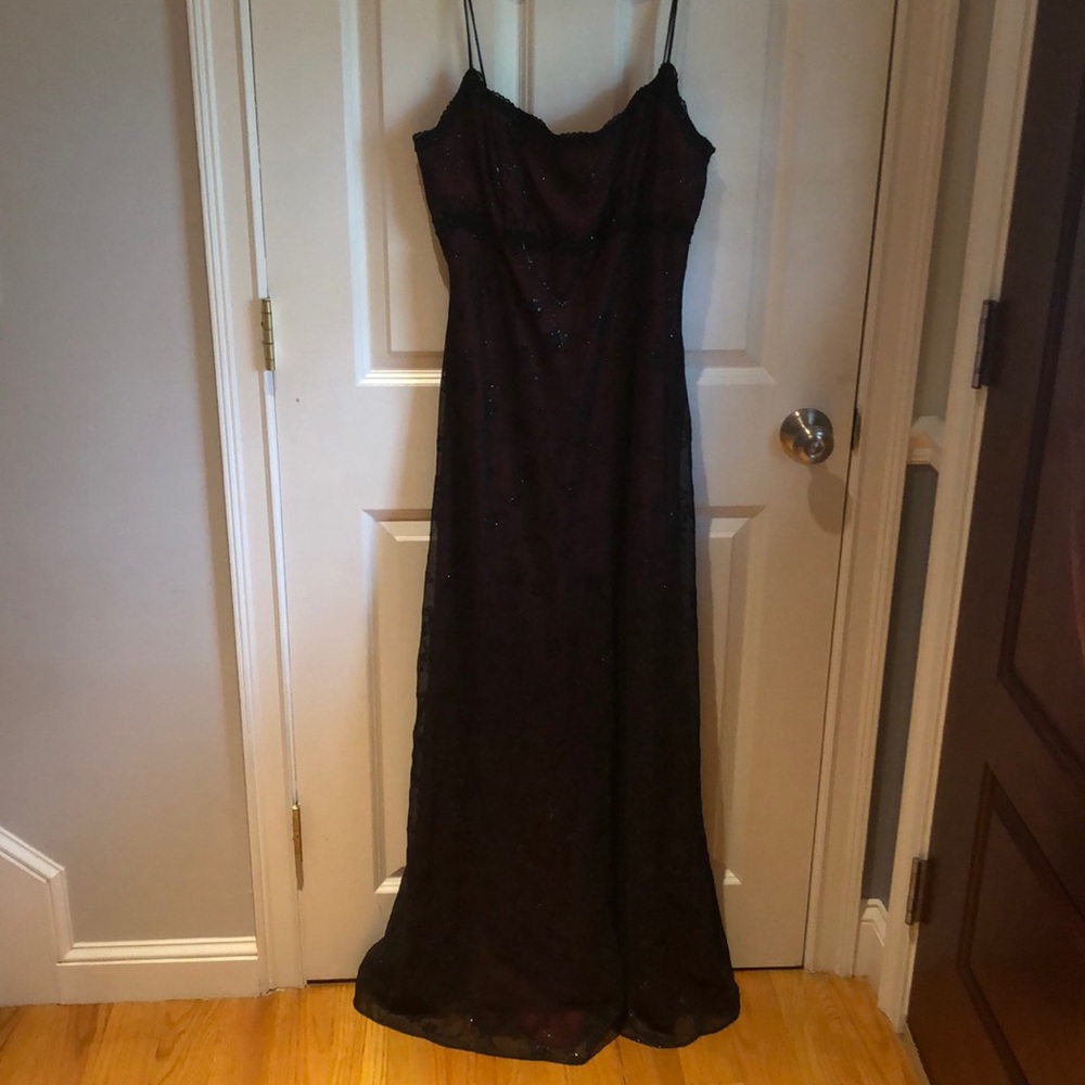 Red and black dress